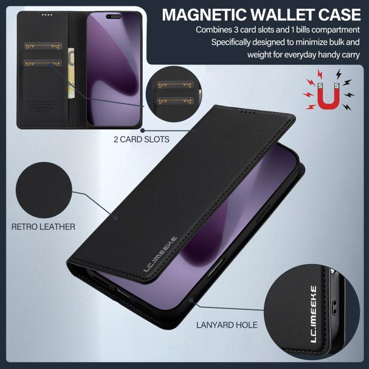 For iPhone 17 Pro LC.IMEEKE L1 Series Frosted Fine Texture PU Phone Case