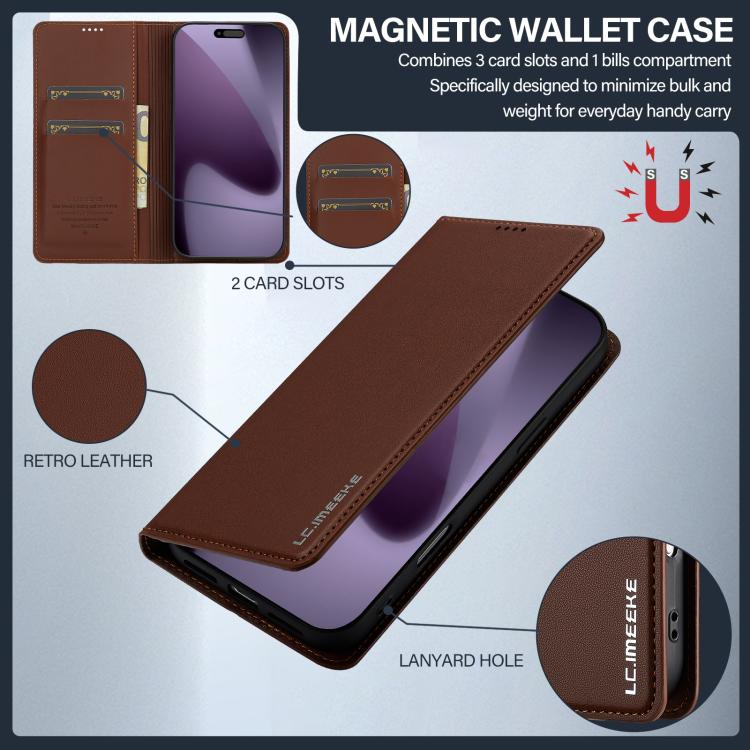 For iPhone 17 Pro LC.IMEEKE L1 Series Frosted Fine Texture PU Phone Case