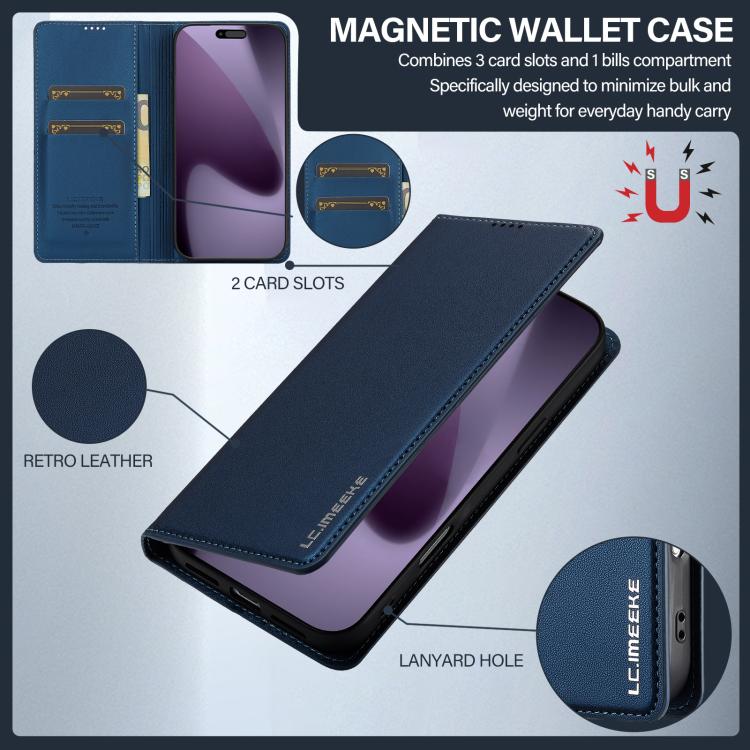 For iPhone 17 Pro LC.IMEEKE L1 Series Frosted Fine Texture PU Phone Case
