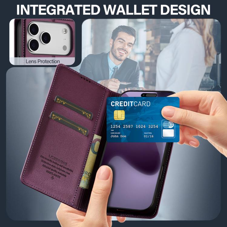 For iPhone 17 Pro LC.IMEEKE L1 Series Frosted Fine Texture PU Phone Case