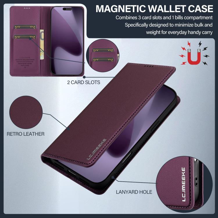For iPhone 17 Pro LC.IMEEKE L1 Series Frosted Fine Texture PU Phone Case