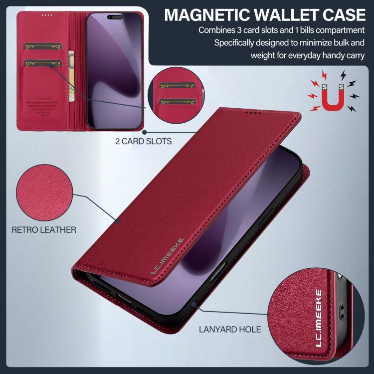 For iPhone 17 Pro LC.IMEEKE L1 Series Frosted Fine Texture PU Phone Case