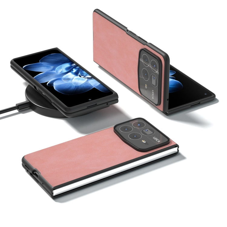 For Xiaomi Mix Fold 4 Black Frame PU Leather Full Coverage Phone Case