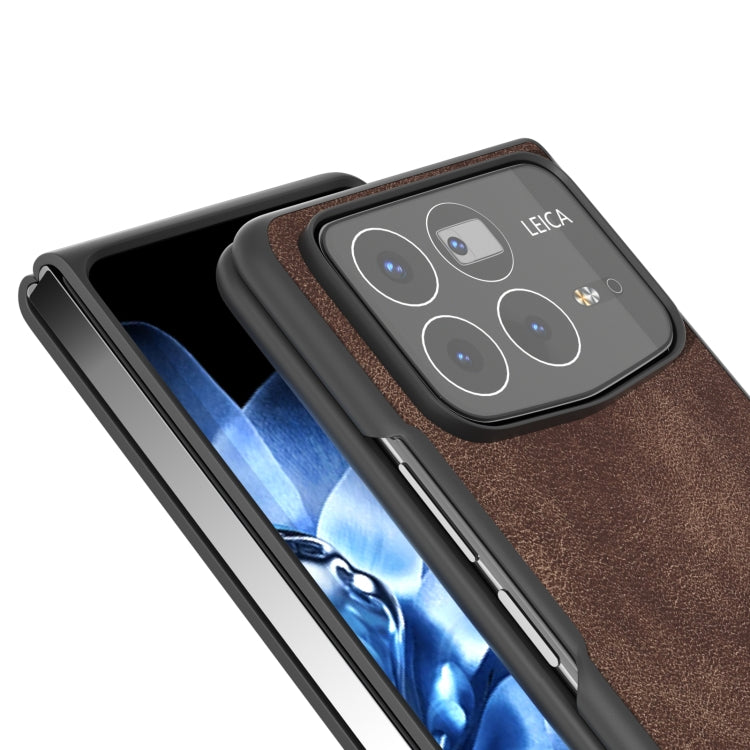 For Xiaomi Mix Fold 4 Black Frame PU Leather Full Coverage Phone Case