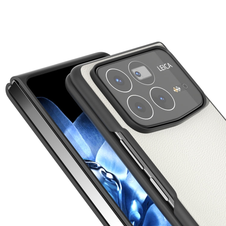 For Xiaomi Mix Fold 4 ABEEL Genuine Leather Elegant Black Edge Phone Case