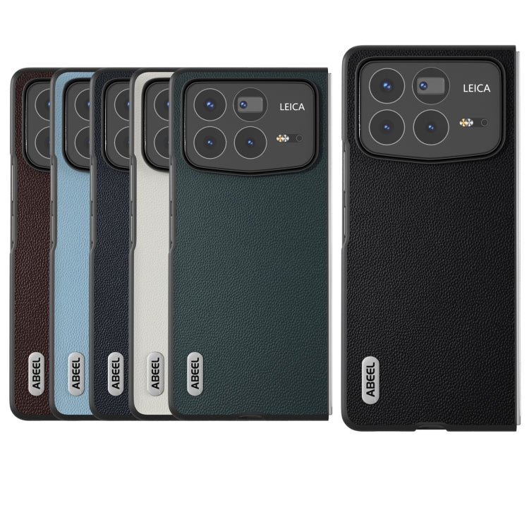 For Xiaomi Mix Fold 4 ABEEL Genuine Leather Elegant Black Edge Phone Case