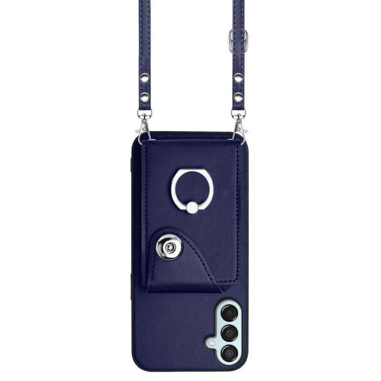 For Samsung Galaxy F15 / M15 Organ Card Bag Ring Holder Phone Case with Long Lanyard