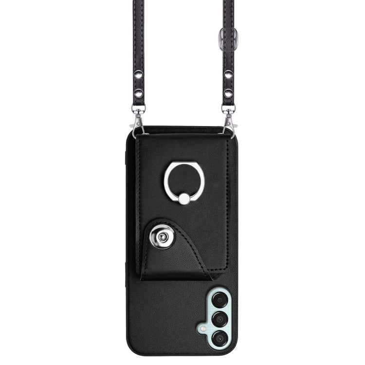 For Samsung Galaxy F15 / M15 Organ Card Bag Ring Holder Phone Case with Long Lanyard