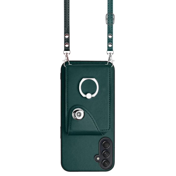 For Samsung Galaxy M55 / C55 5G Organ Card Bag Ring Holder Phone Case with Long Lanyard