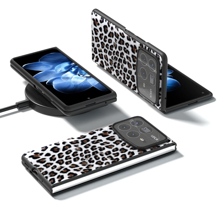 For Xiaomi Mix Fold 4 Black Frame Leopard Full Coverage Phone Case