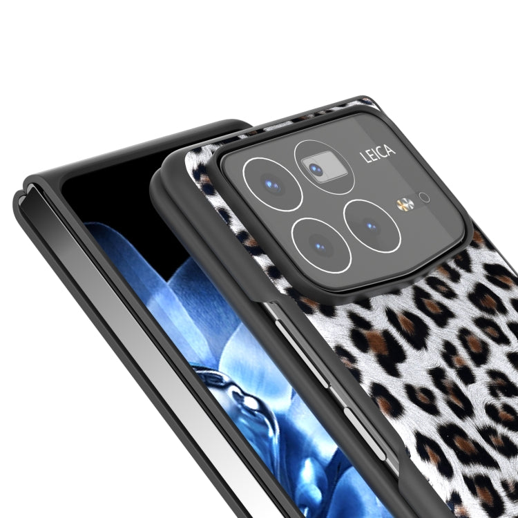 For Xiaomi Mix Fold 4 Black Frame Leopard Full Coverage Phone Case