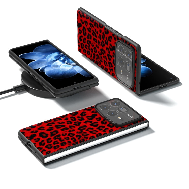 For Xiaomi Mix Fold 4 Black Frame Leopard Full Coverage Phone Case