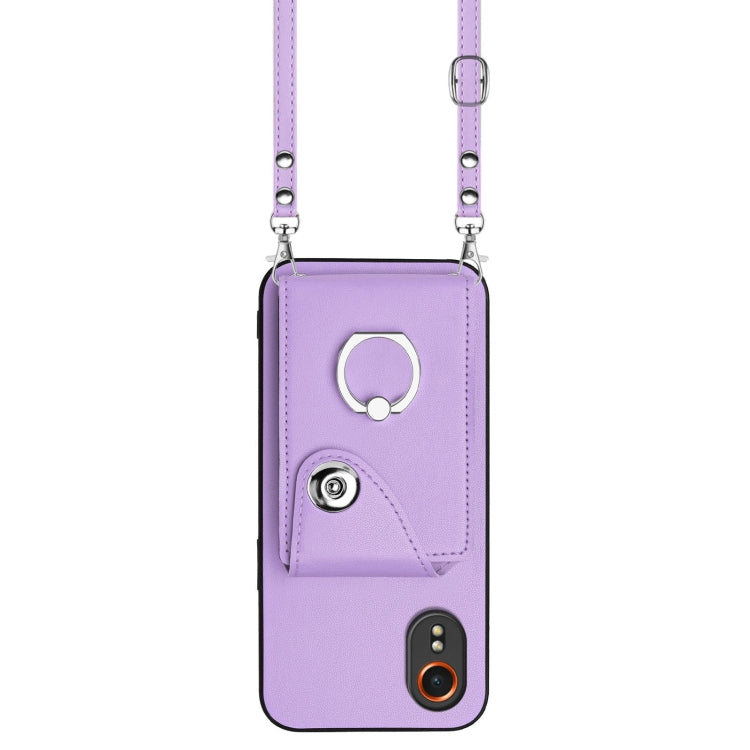 For Samsung Galaxy XCover7 Organ Card Bag Ring Holder Phone Case with Long Lanyard