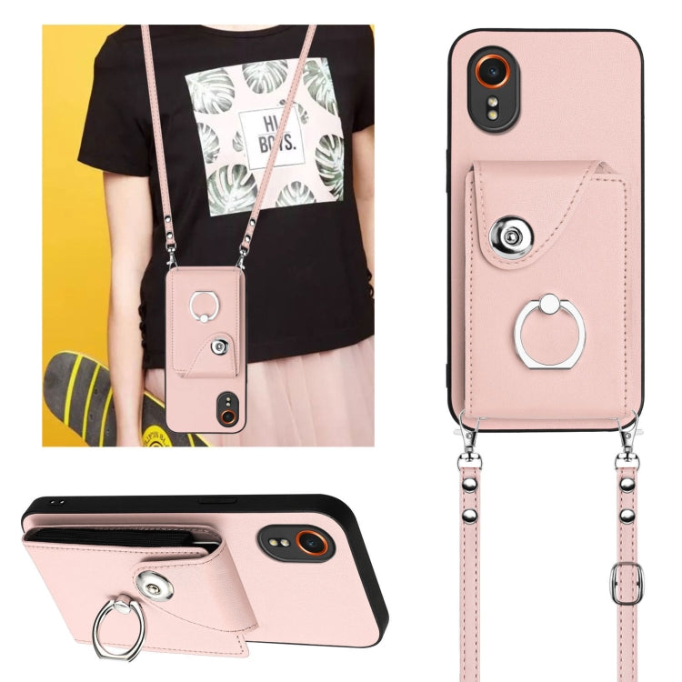For Samsung Galaxy XCover7 Organ Card Bag Ring Holder Phone Case with Long Lanyard