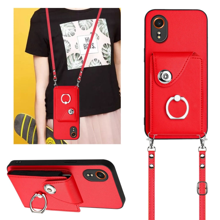 For Samsung Galaxy XCover7 Organ Card Bag Ring Holder Phone Case with Long Lanyard