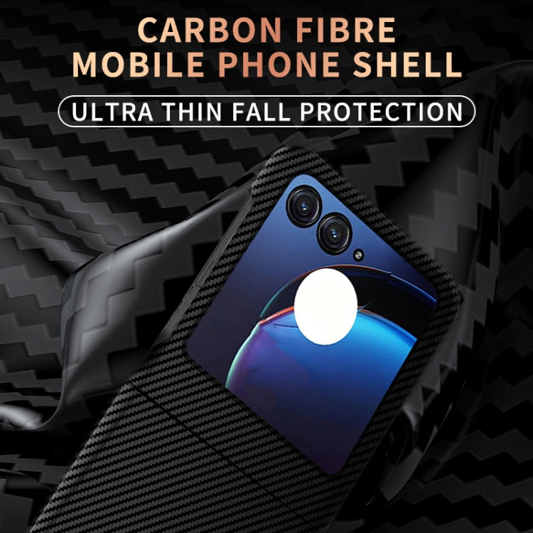 For Motorola Razr 50 Ultra Carbon Fiber Texture Shockproof Phone Case