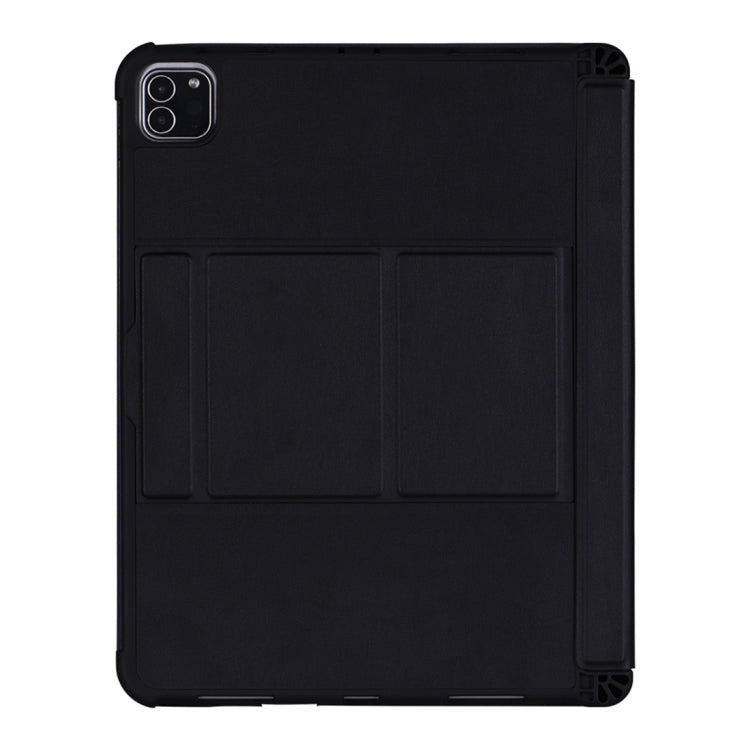 T-207 For iPad Pro 11 inch (2020 / 2018) Detachable Ultra-thin Bluetooth Keyboard Tablet Case with Holder & Pen Slot & Touch Panel(Black)