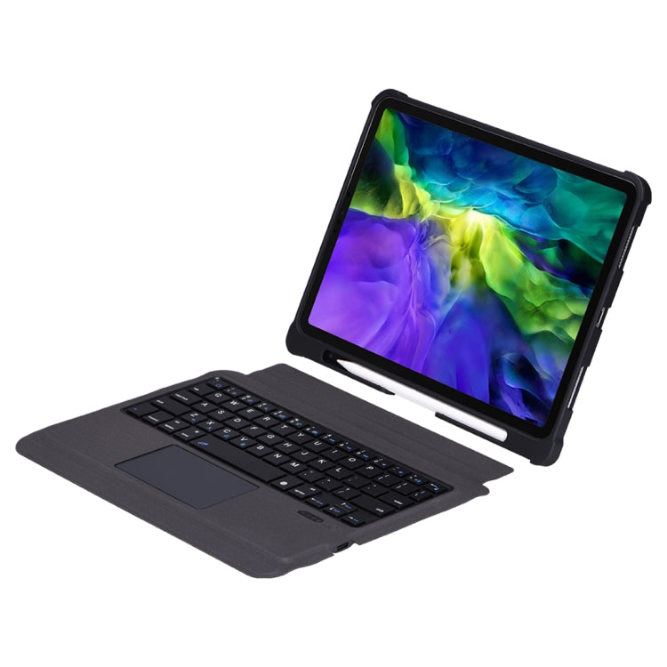 T-207 For iPad Pro 11 inch (2020 / 2018) Detachable Ultra-thin Bluetooth Keyboard Tablet Case with Holder & Pen Slot & Touch Panel(Black)