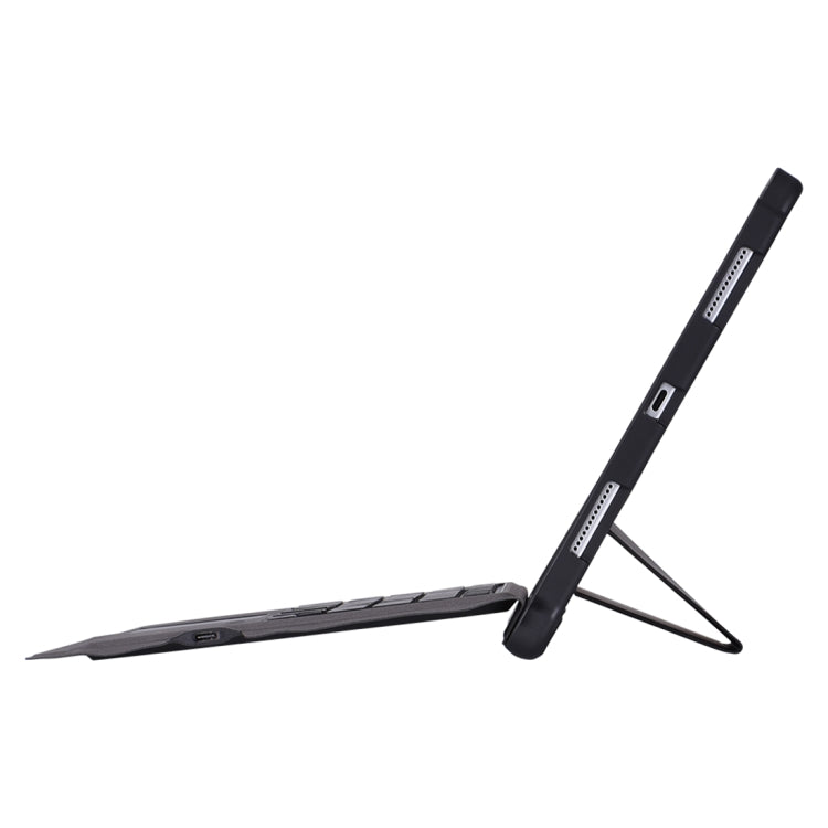 T-207 For iPad Pro 11 inch (2020 / 2018) Detachable Ultra-thin Bluetooth Keyboard Tablet Case with Holder & Pen Slot & Touch Panel(Black)