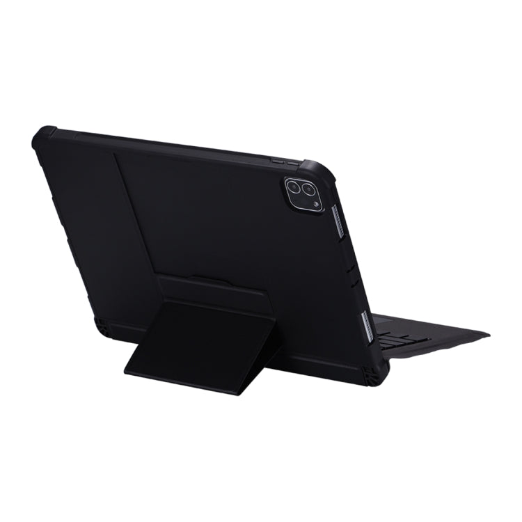 T-207 For iPad Pro 11 inch (2020 / 2018) Detachable Ultra-thin Bluetooth Keyboard Tablet Case with Holder & Pen Slot & Touch Panel(Black)