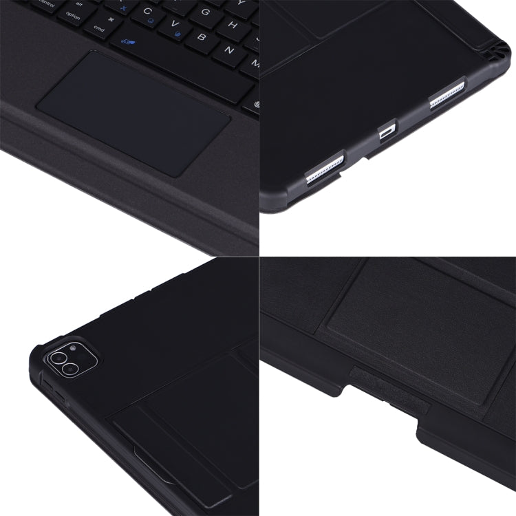 T-207 For iPad Pro 11 inch (2020 / 2018) Detachable Ultra-thin Bluetooth Keyboard Tablet Case with Holder & Pen Slot & Touch Panel(Black)