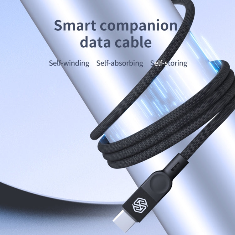 NILLKIN 100W USB-C/Type-C to USB-C/Type-C Small Magnetic Coil Fast Charging Data Cable, Length: 1m - Black