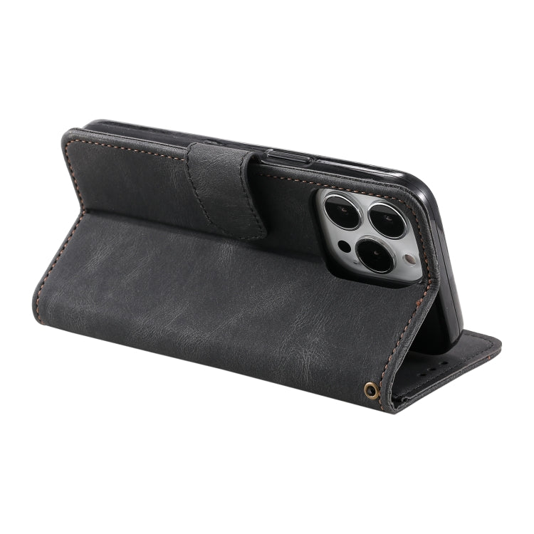 For iPhone 16 Pro Max Nail Skin Feel Stitching Calf Texture Leather Phone Case
