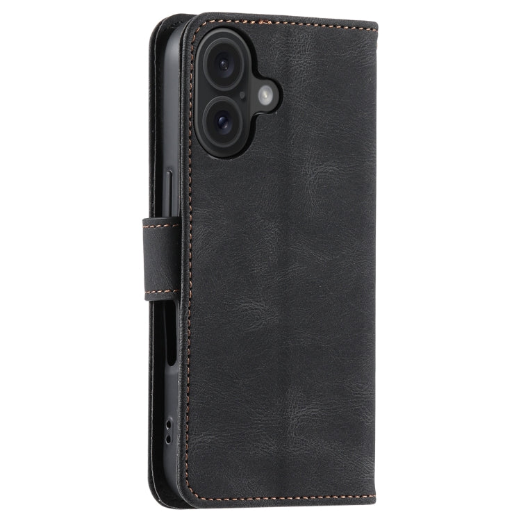 For iPhone 16 Plus Nail Skin Feel Stitching Calf Texture Leather Phone Case