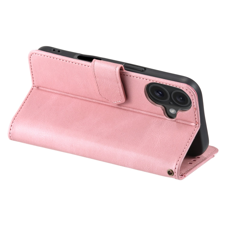 For iPhone 16 Nail Skin Feel Stitching Calf Texture Leather Phone Case