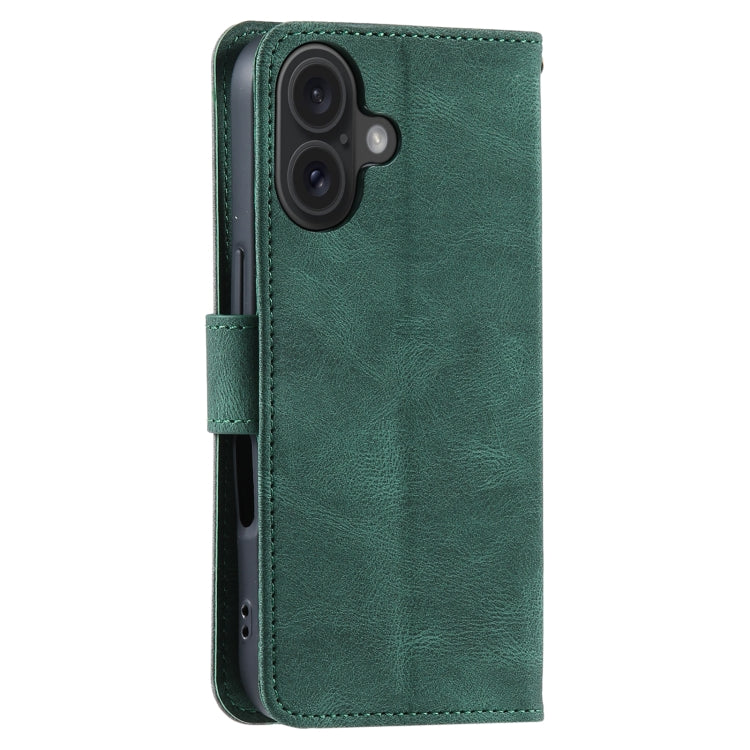 For iPhone 16 Nail Skin Feel Stitching Calf Texture Leather Phone Case