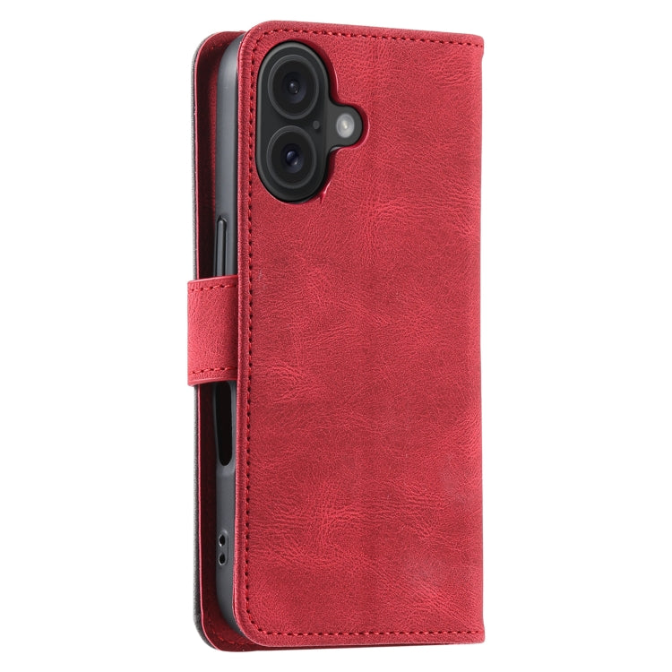 For iPhone 16 Nail Skin Feel Stitching Calf Texture Leather Phone Case