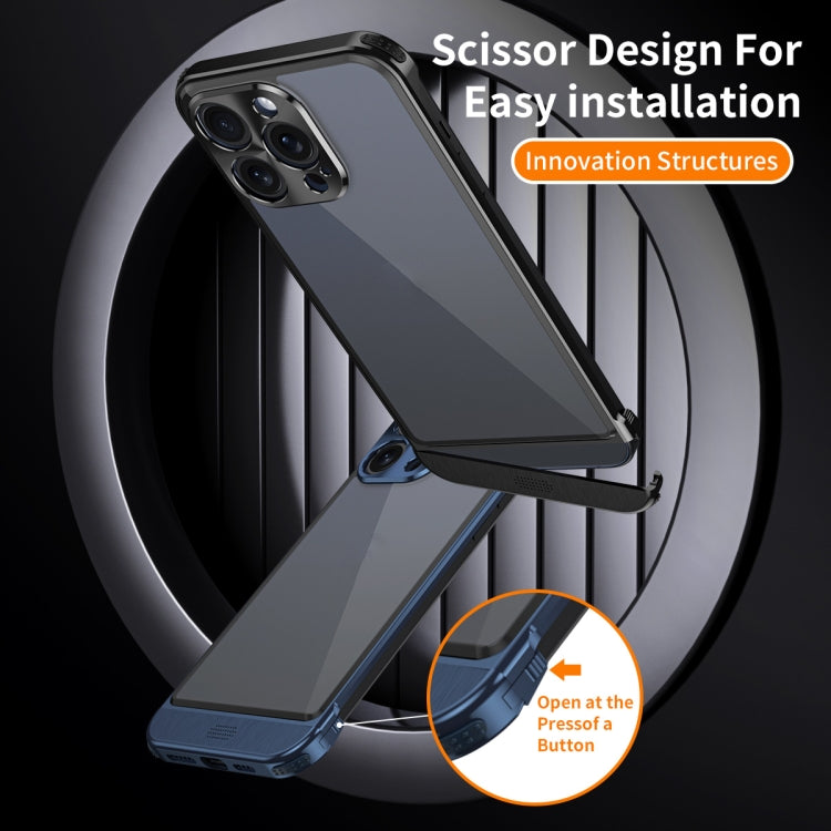 For iPhone 12 Metal Scissor Holder Translucent Aroma Phone Case