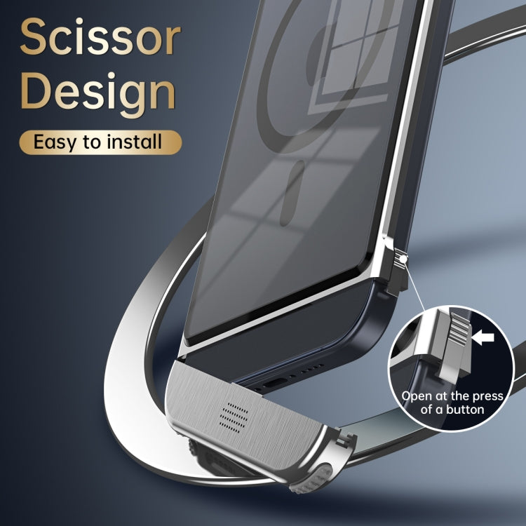 For iPhone 13 Metal Scissor Design Aroma MagSafe Phone Case