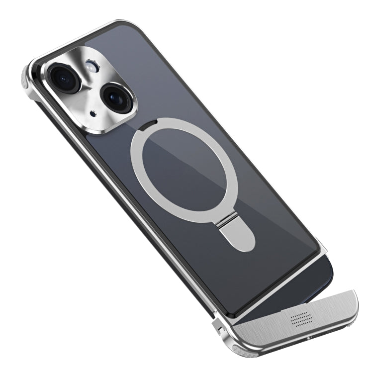 For iPhone 14 Plus Metal Scissor Design Aroma MagSafe Ring Holder Phone Case