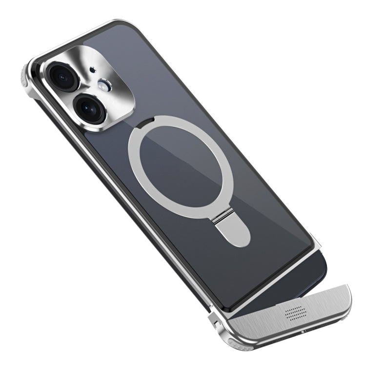 For iPhone 12 Metal Scissor Design Aroma MagSafe Ring Holder Phone Case