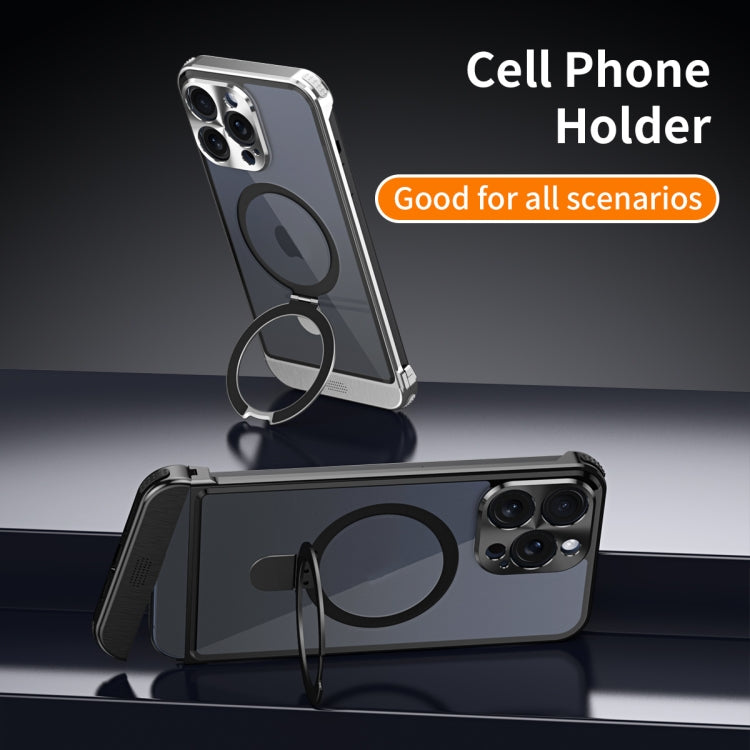 For iPhone 15 Plus Metal Scissor Design Aroma MagSafe Ring Holder Phone Case