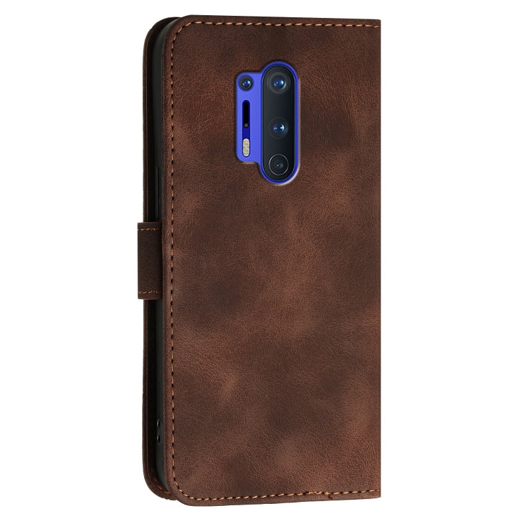 For OnePlus 8 Pro Grid Butterfly Embossed Pattern Flip Leather Phone Case with Lanyard