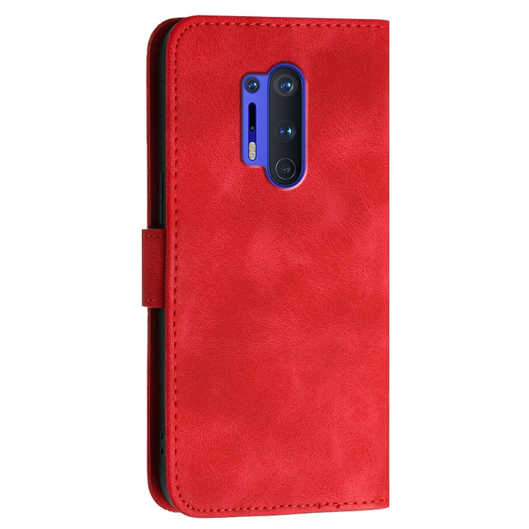 For OnePlus 8 Pro Grid Butterfly Embossed Pattern Flip Leather Phone Case with Lanyard