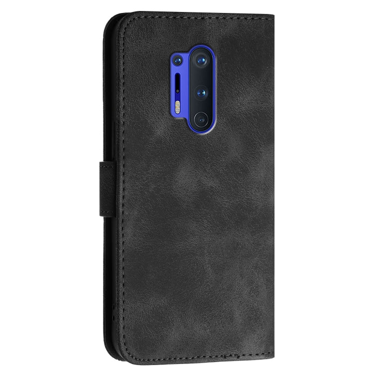 For OnePlus 8 Pro Grid Butterfly Embossed Pattern Flip Leather Phone Case with Lanyard