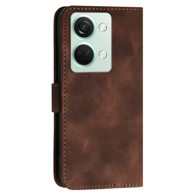 For OnePlus Ace 2V Grid Butterfly Embossed Pattern Flip Leather Phone Case with Lanyard