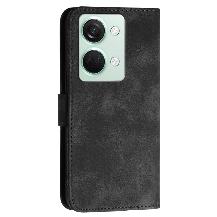 For OnePlus Ace 2V Grid Butterfly Embossed Pattern Flip Leather Phone Case with Lanyard