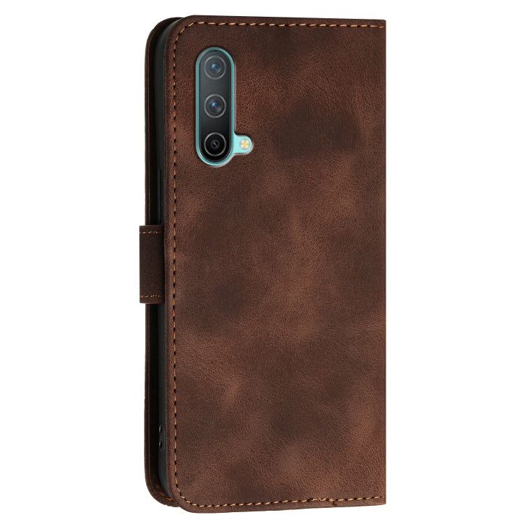 For OnePlus Nord CE 5G Grid Butterfly Embossed Pattern Flip Leather Phone Case with Lanyard