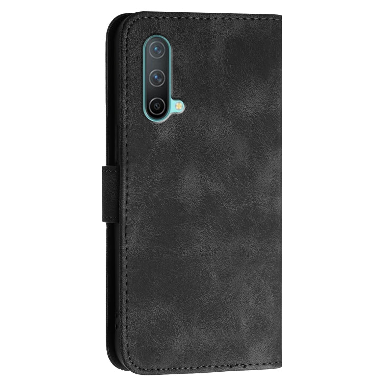 For OnePlus Nord CE 5G Grid Butterfly Embossed Pattern Flip Leather Phone Case with Lanyard