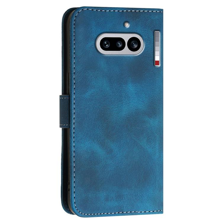 For Nothing Phone 4a Grid Butterfly Embossed Pattern Leather Phone Case with Lanyard