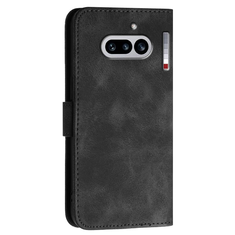 For Nothing Phone 4a Grid Butterfly Embossed Pattern Leather Phone Case with Lanyard