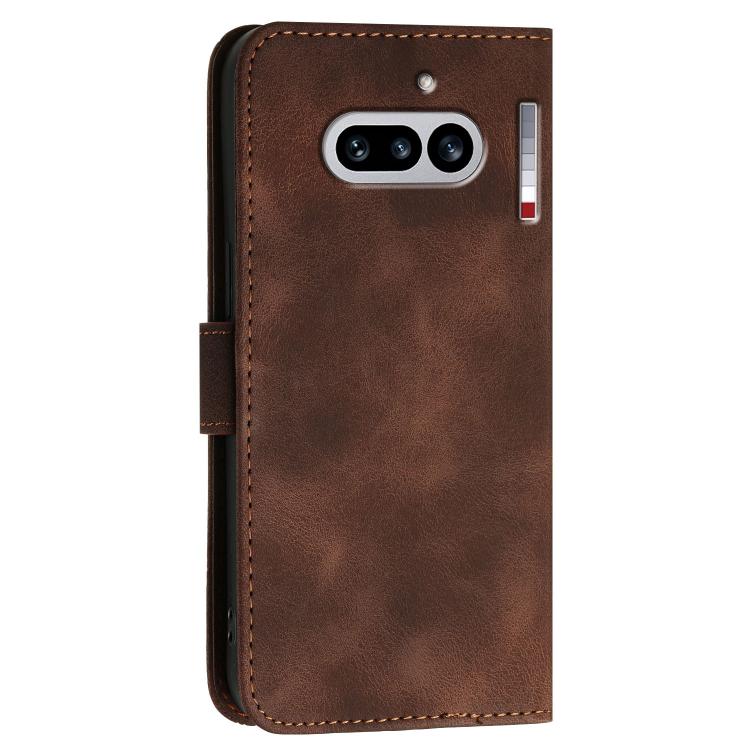 For Nothing Phone 4a Grid Butterfly Embossed Pattern Leather Phone Case with Lanyard
