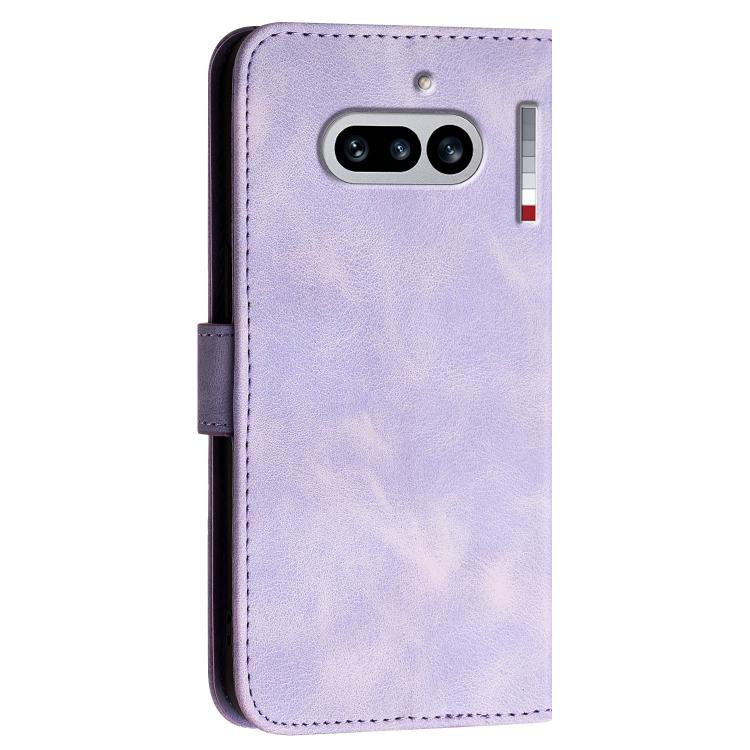 For Nothing Phone 4a Grid Butterfly Embossed Pattern Leather Phone Case with Lanyard
