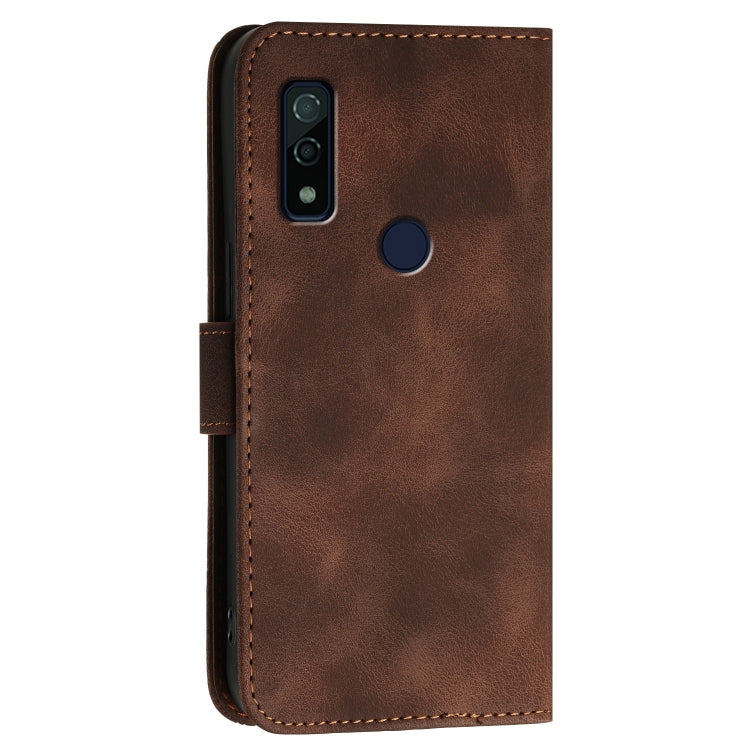 For Fujitsu Arrows We F-51B Grid Butterfly Embossed Pattern Flip Leather Phone Case with Lanyard
