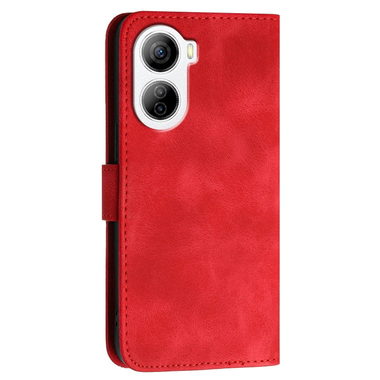 For ZTE Libero 5G IV YX0080 Grid Butterfly Embossed Pattern Flip Leather Phone Case with Lanyard