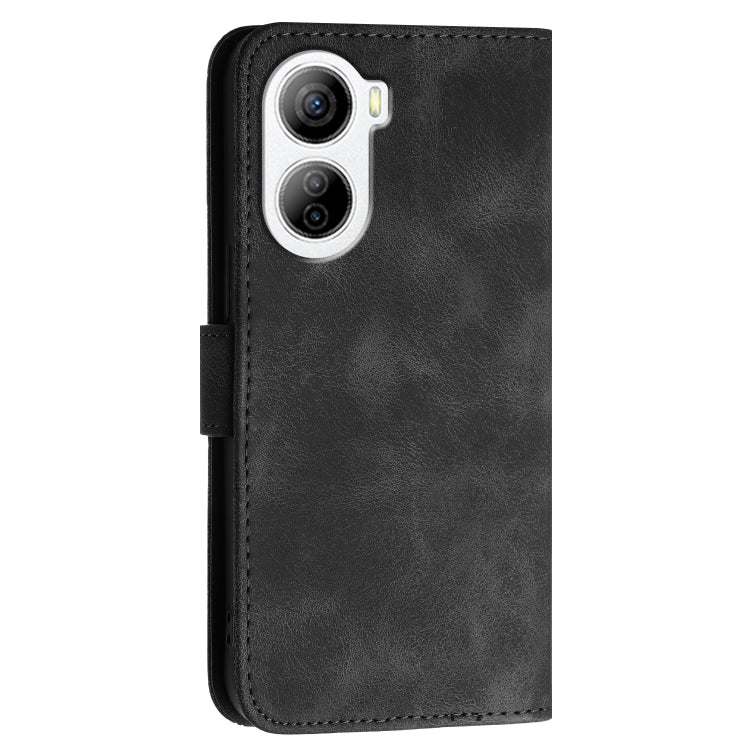 For ZTE Libero 5G IV YX0080 Grid Butterfly Embossed Pattern Flip Leather Phone Case with Lanyard